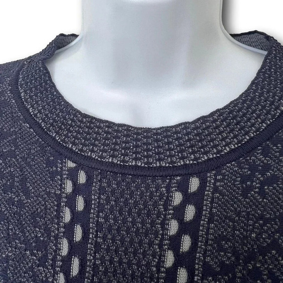 Womens Elegant A Line Midi Long Sleeve Flared Navy Blue Chic Dress Medium - Picture 11 of 15